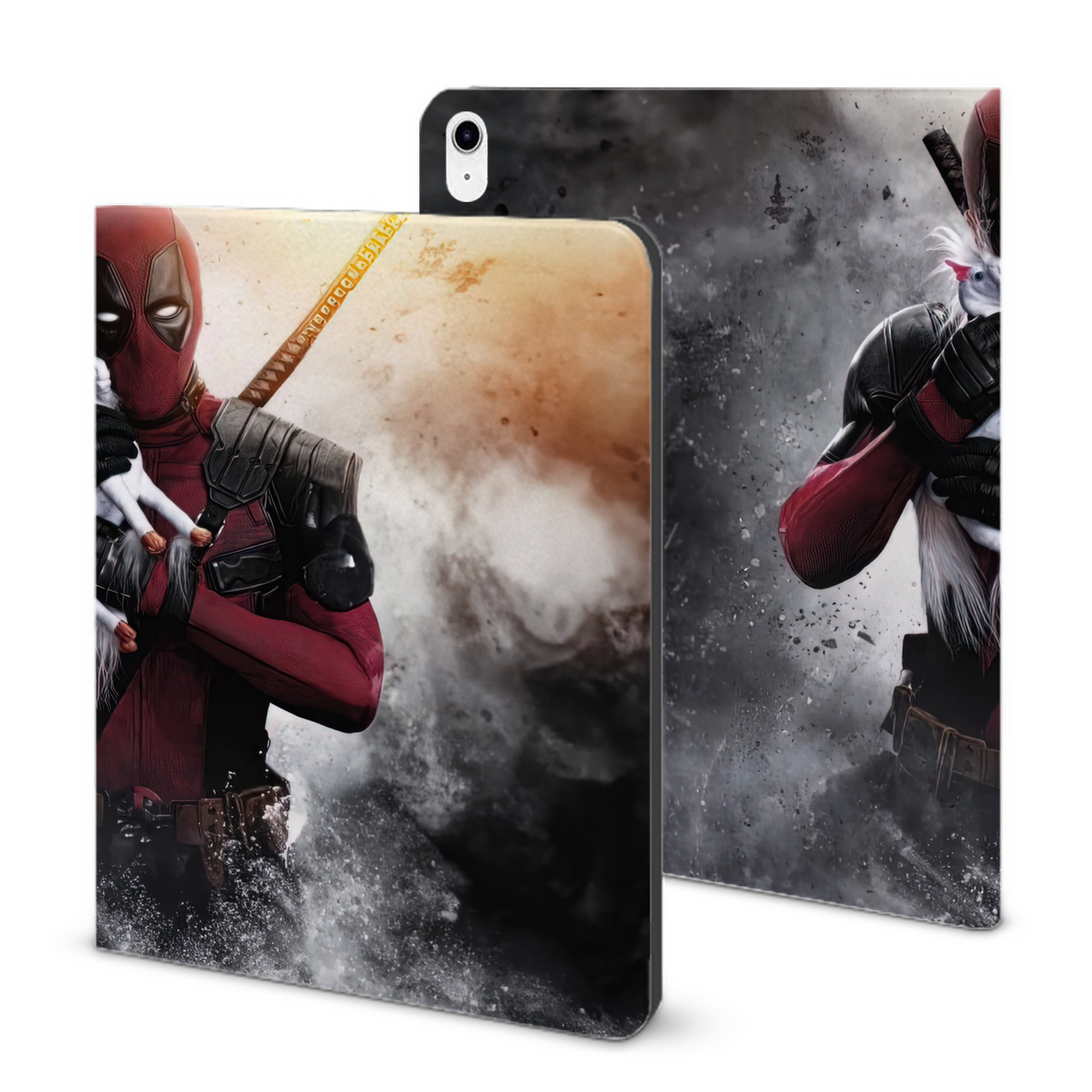 （画像用） Deadpool デッドプール IPad ケース ブック型 PUレザー TPU 耐衝撃 軽量 薄型 ペン収納なし 全面保護 IPad 各モデル対応